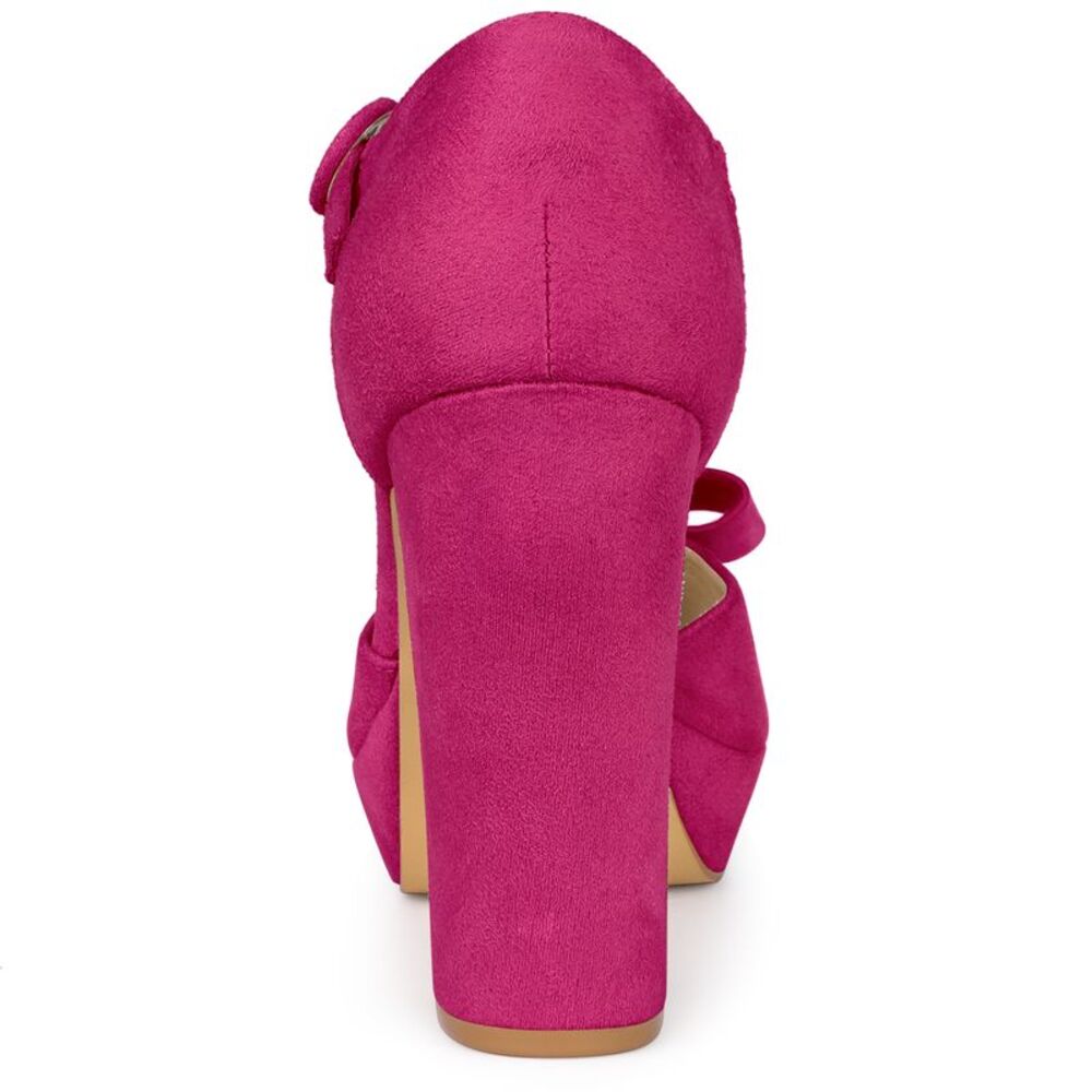 Allegra K Pink T-Strap Platform Heels - Picture 3 of 6